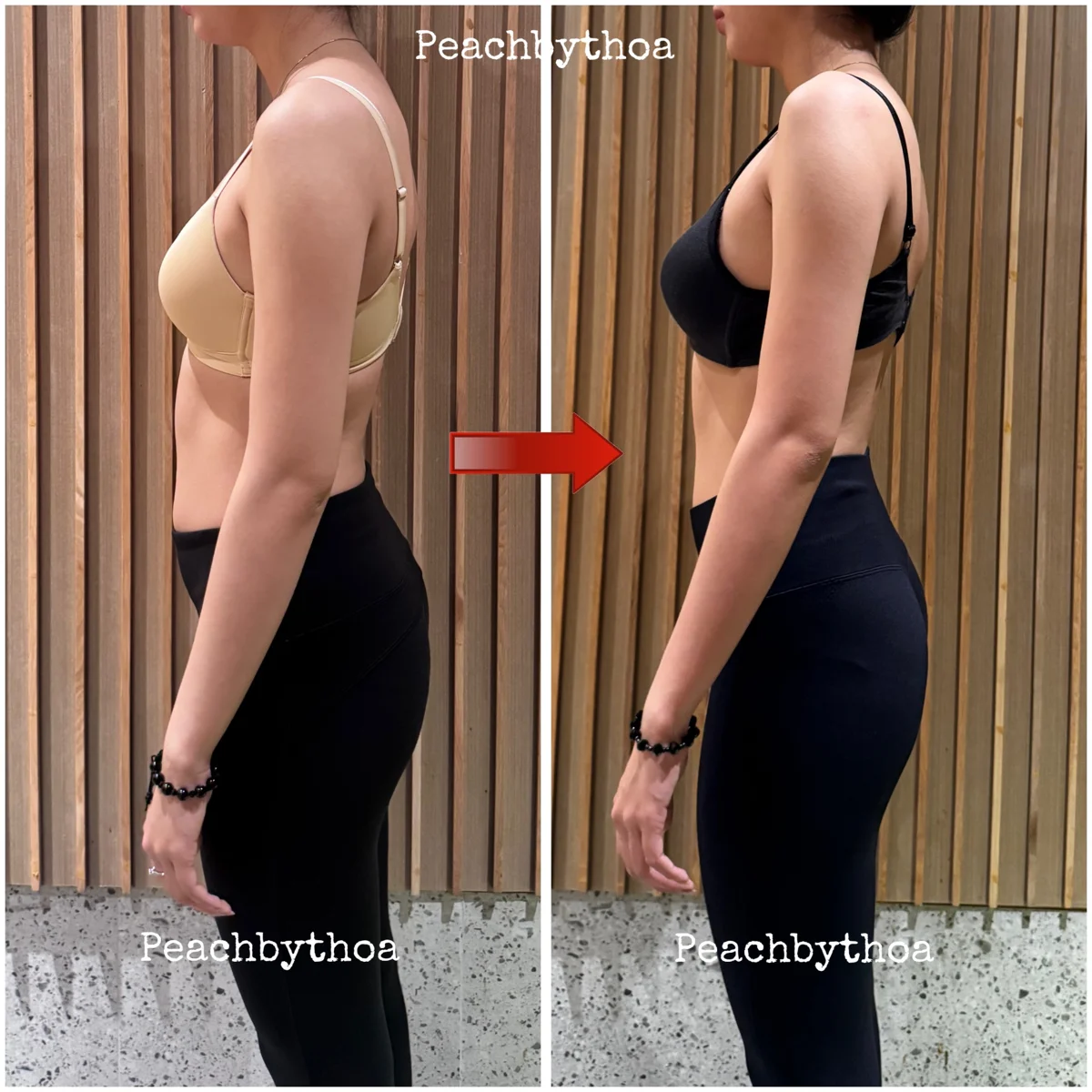 Client transformation 7 — before and after personal training with Thoa