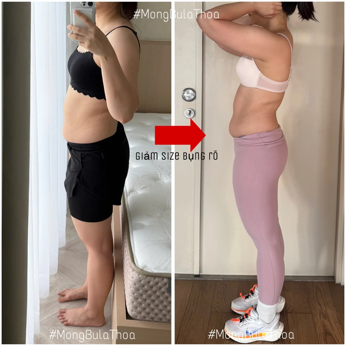 Client transformation 10 — before and after personal training with Thoa