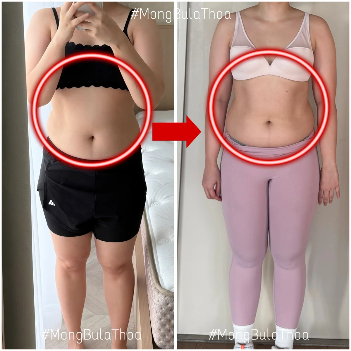 Client transformation 13 — before and after personal training with Thoa
