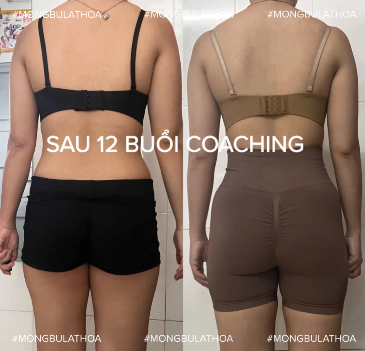 Client transformation 15 — before and after personal training with Thoa